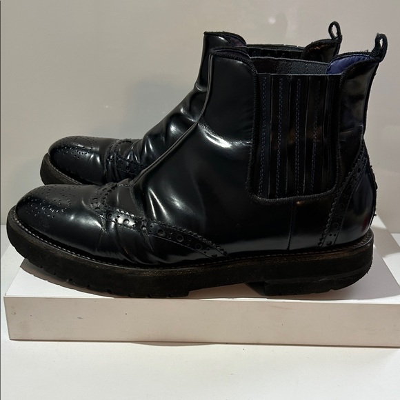 Black Leather Men's Chelsea Boots size 40. Made in Italy - Picture 4 of 8